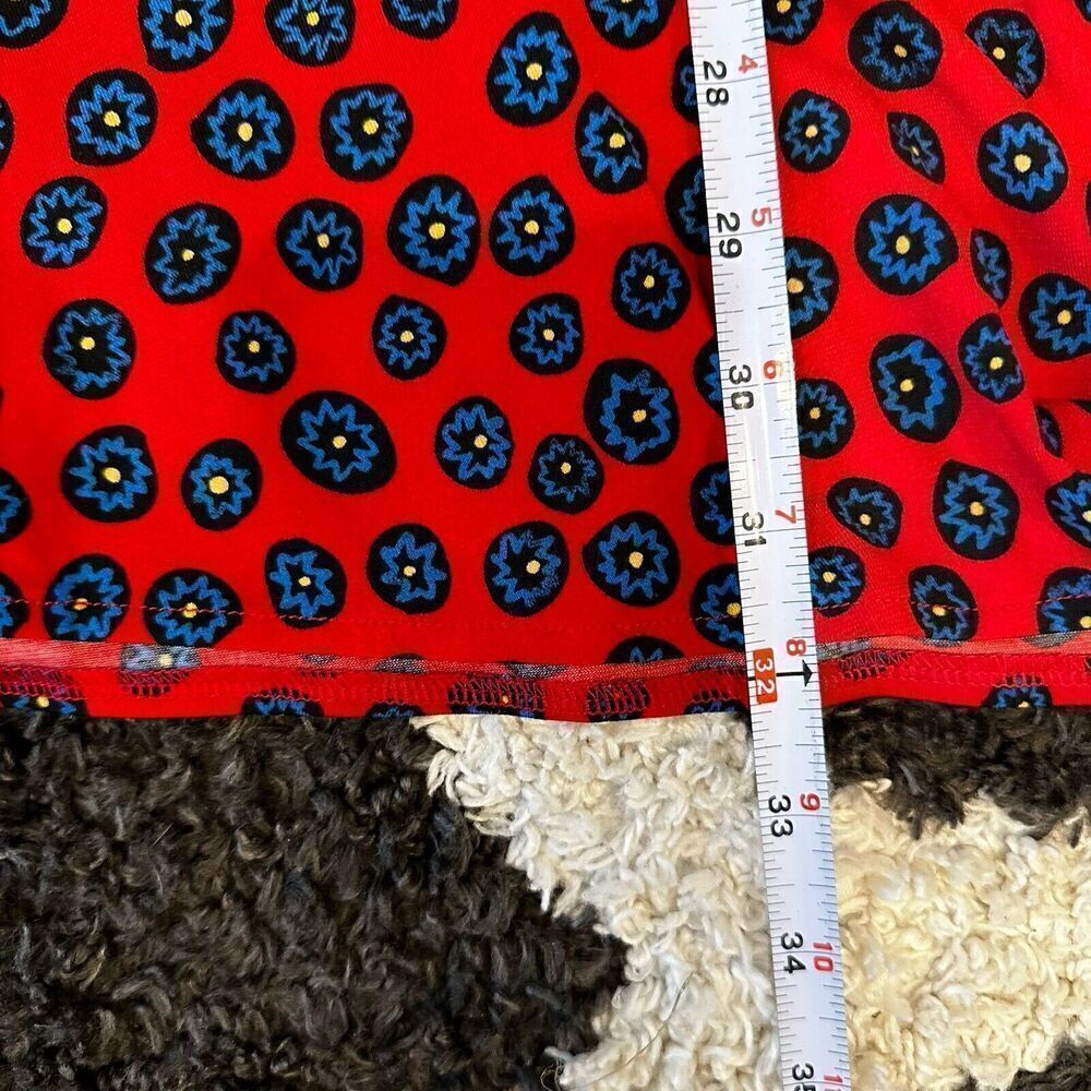 NWT Eloquii Midi Skirt Plus Sz 24 Chiffon Ruffle Flounce Red Circle Asymmetrical - Picture 7 of 8